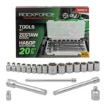 КОМПЛЕКТ ВЛОЖКИ 20 ЧАСТИ 3/8 6 – 22 ММ ROCKFORCE