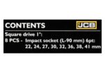 КОМПЛЕКТ ДЪЛБОКИ УДАРНИ ВЛОЖКИ 12-СТЕННИ 1″ (22 – 41 ММ) 8 ЧАСТИ JCB - Image 6