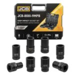 КОМПЛЕКТ ДЪЛБОКИ УДАРНИ ВЛОЖКИ 12-СТЕННИ 1″ (22 – 41 ММ) 8 ЧАСТИ JCB